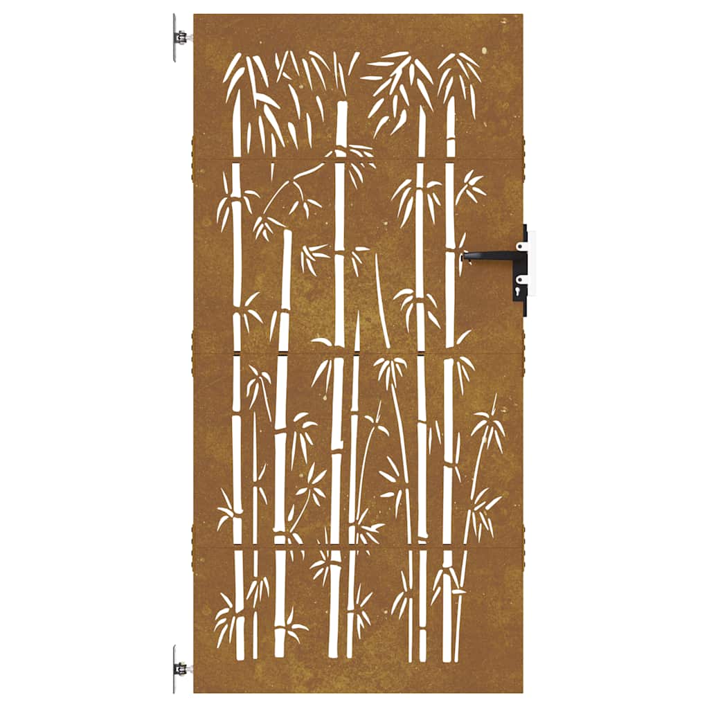 Trädgårdsgrind 85x200 cm cortenstål bambudesign