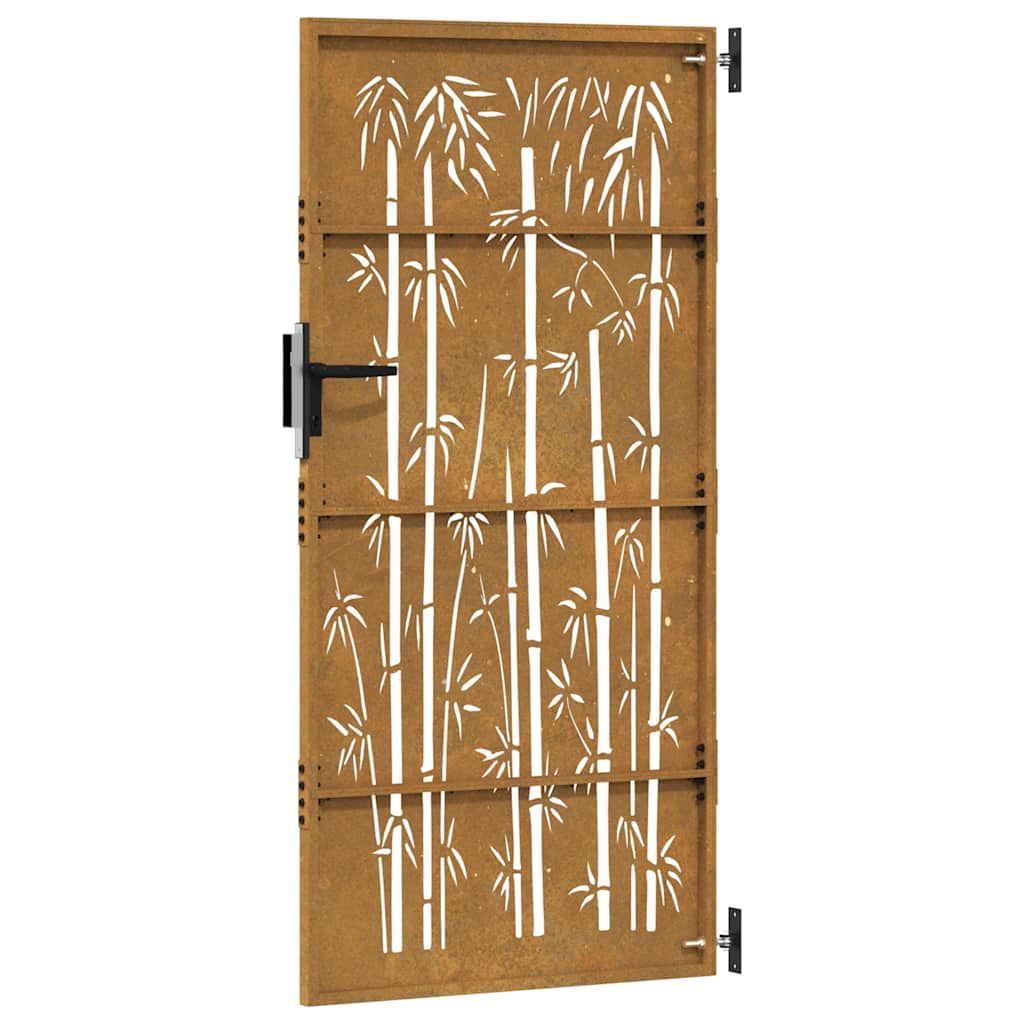 Trädgårdsgrind 85x200 cm cortenstål bambudesign