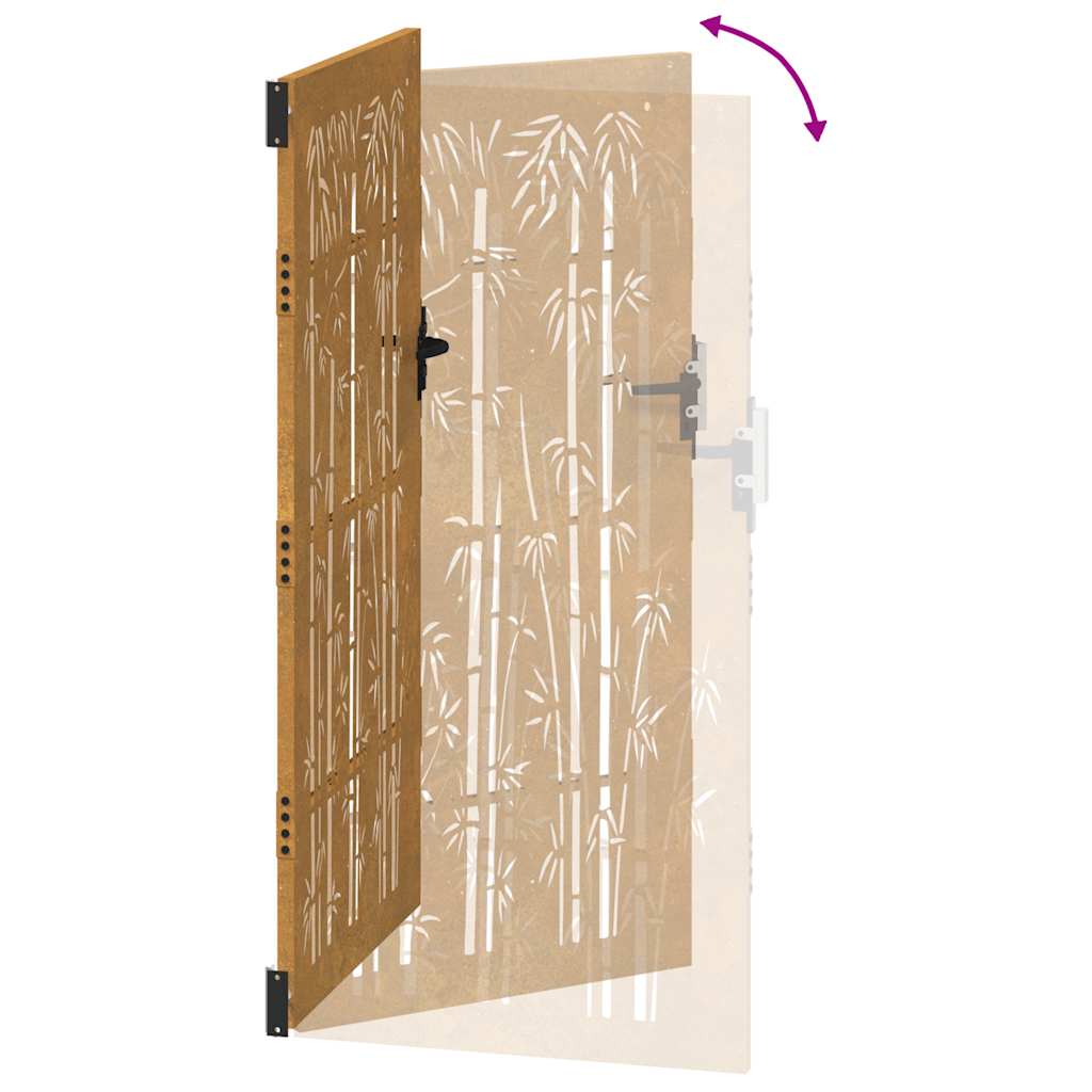 Trädgårdsgrind 85x200 cm cortenstål bambudesign