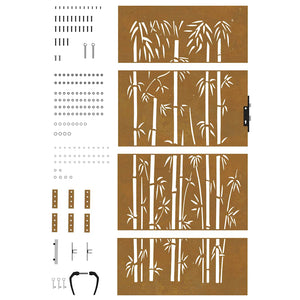 Trädgårdsgrind 85x200 cm cortenstål bambudesign