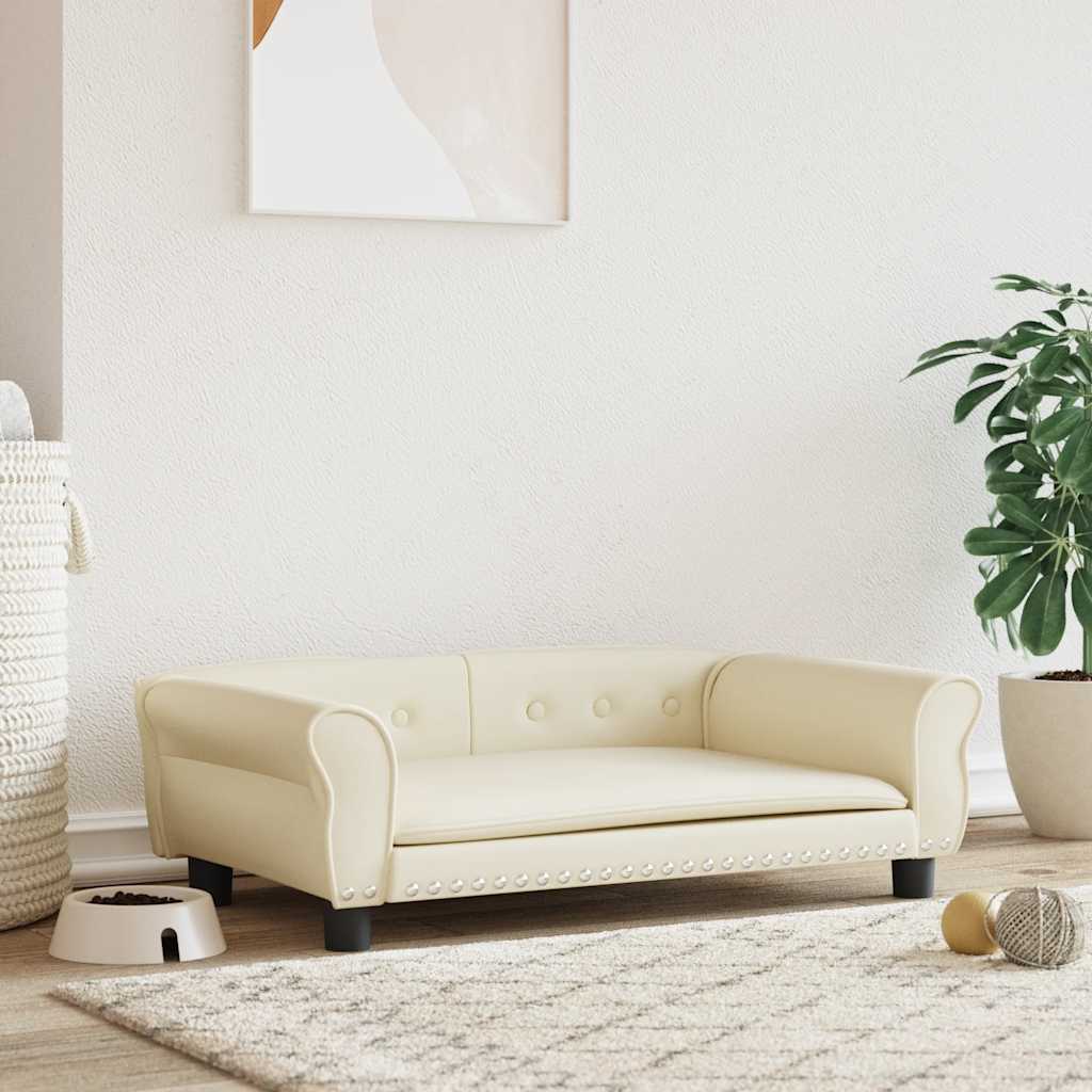 Hundbädd gräddvit 95x55x30 cm konstläder