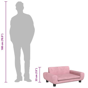 Hundbädd rosa 70x45x33 cm sammet