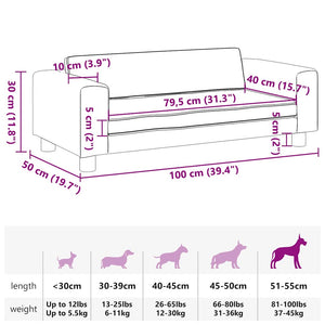 Hundbädd med förlängning svart 100x50x30 cm sammet