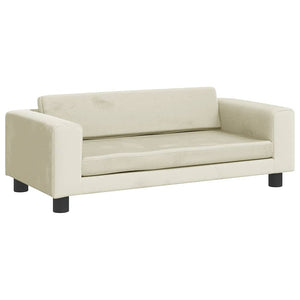 Hundbädd med förlängning gräddvit 100x50x30 cm sammet