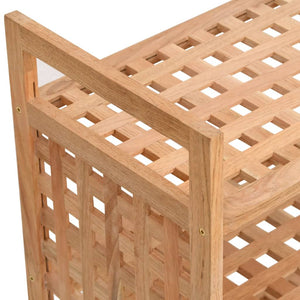 Skohylla med låda 70x27x81 cm massivt valnötsträ