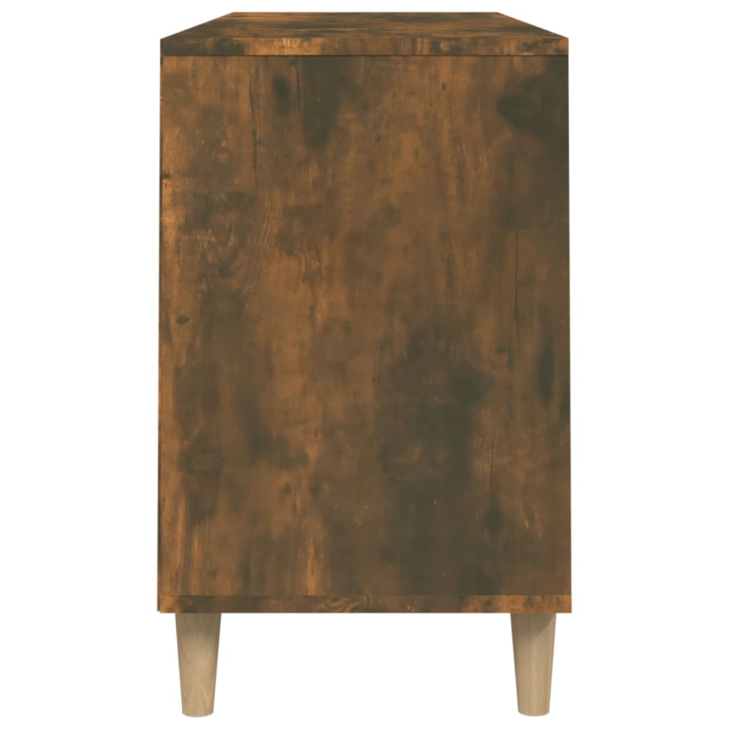 Skoställ rökfärgad ek 102x36x60 cm konstruerat trä