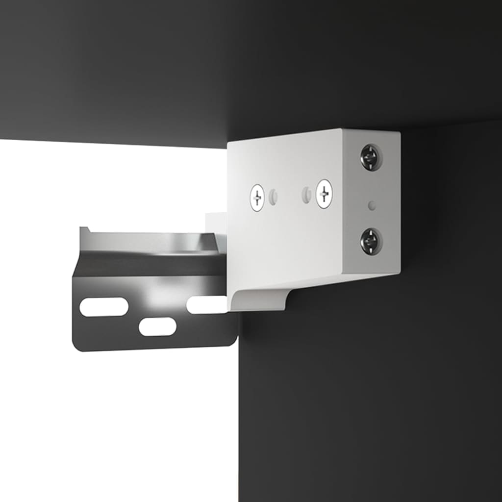 Väggmonterat skoskåp svart 70x35x38 cm konstruerat trä