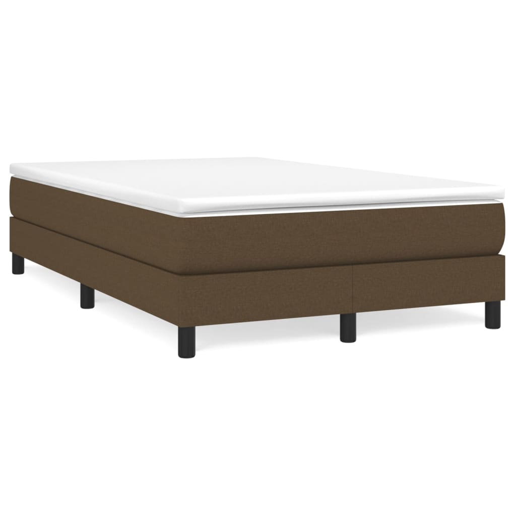 Boxspring-sängram mörkbrun 120x200 cm tyg