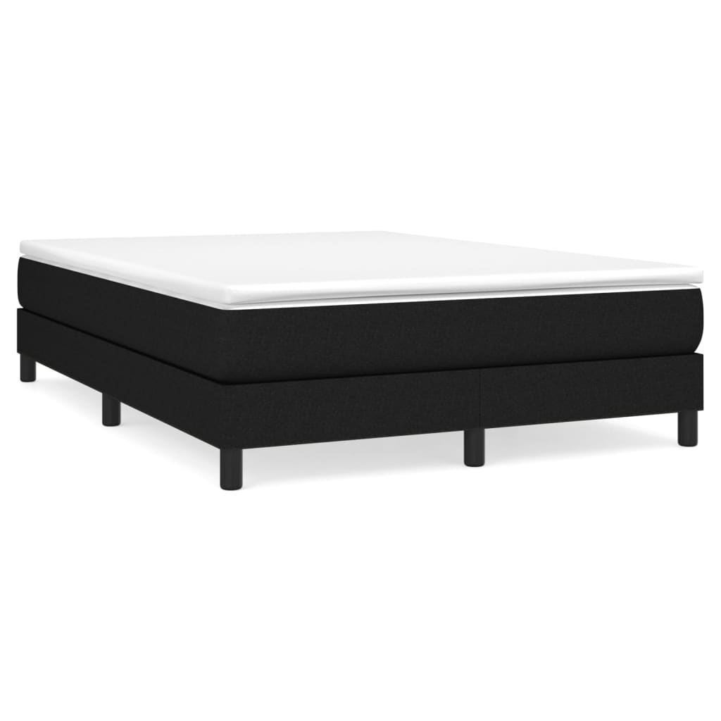Boxspring-sängram svart 140x190 cm tyg
