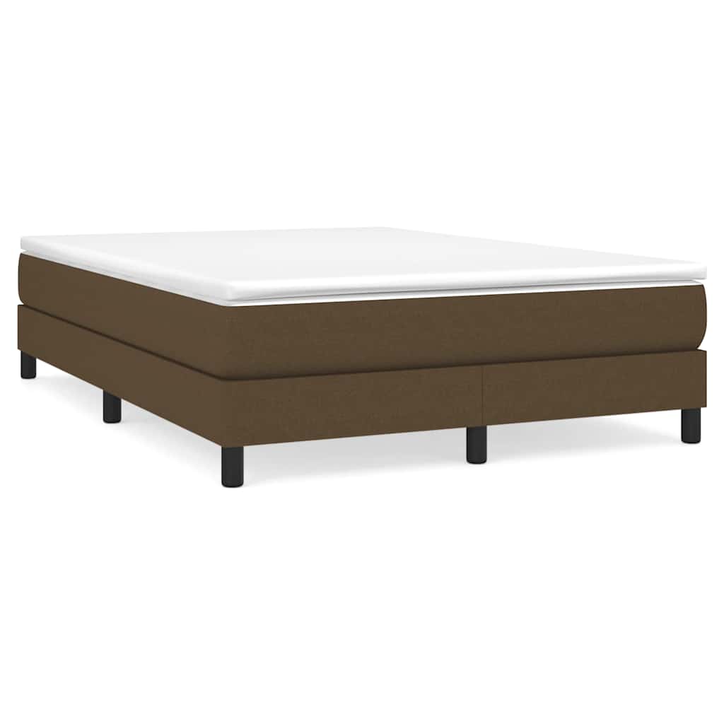 Boxspring-sängram mörkbrun 140x190 cm tyg