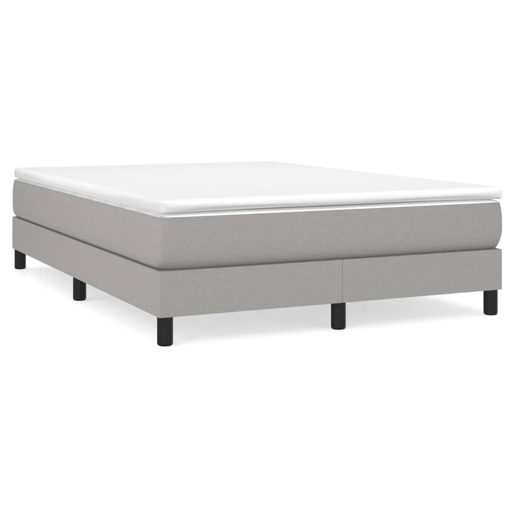 Boxspring-sängram ljusgrå 140x200 cm tyg