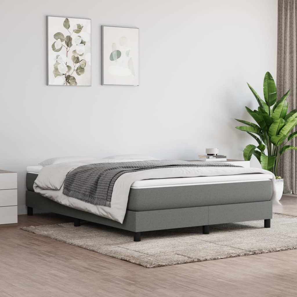 Boxspring-sängram mörkgrå 140x200 cm tyg