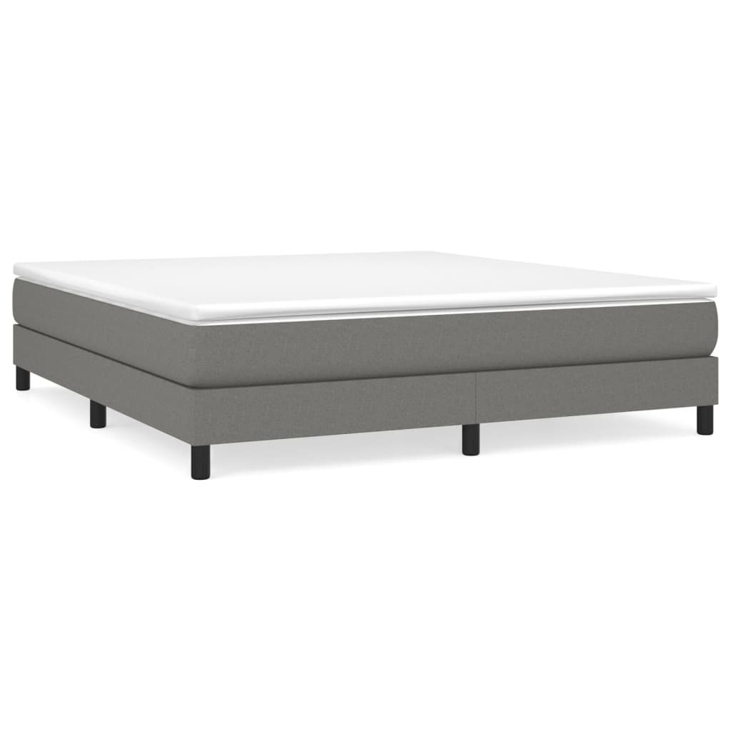 Boxspring-sängram mörkgrå 160x200 cm tyg