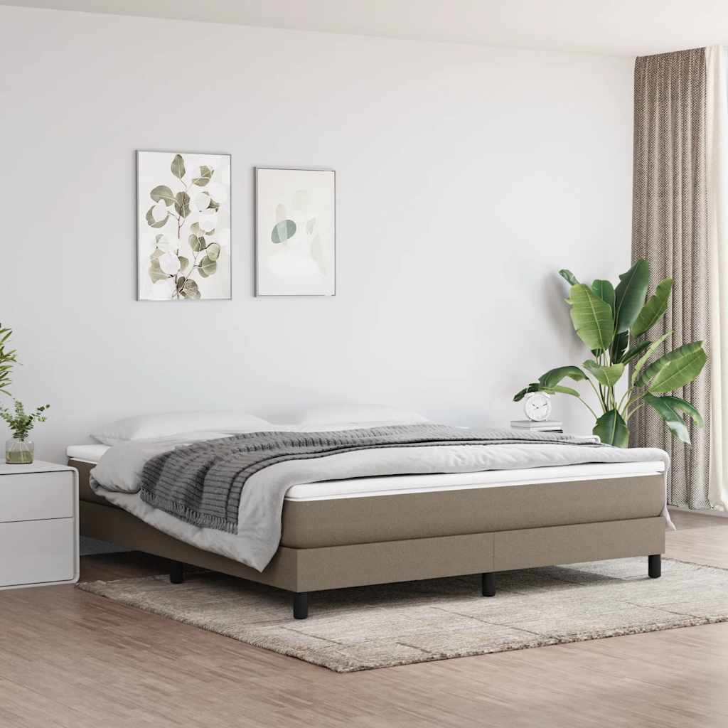 Boxspring-sängram taupe 160x200 cm tyg