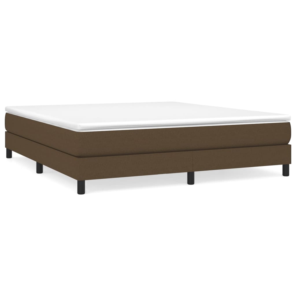 Boxspring-sängram mörkbrun 180x200 cm tyg