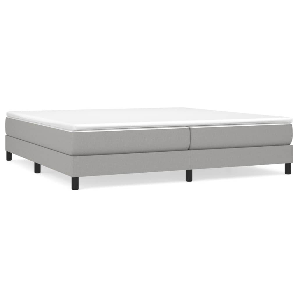 Boxspring-sängram ljusgrå 200x200 cm tyg