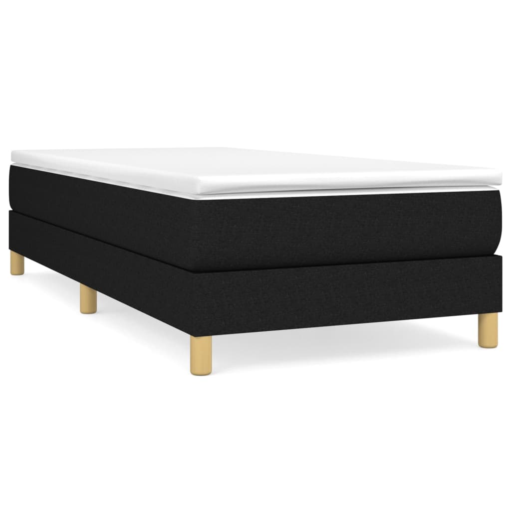 Boxspring-sängram svart 90x190 cm tyg