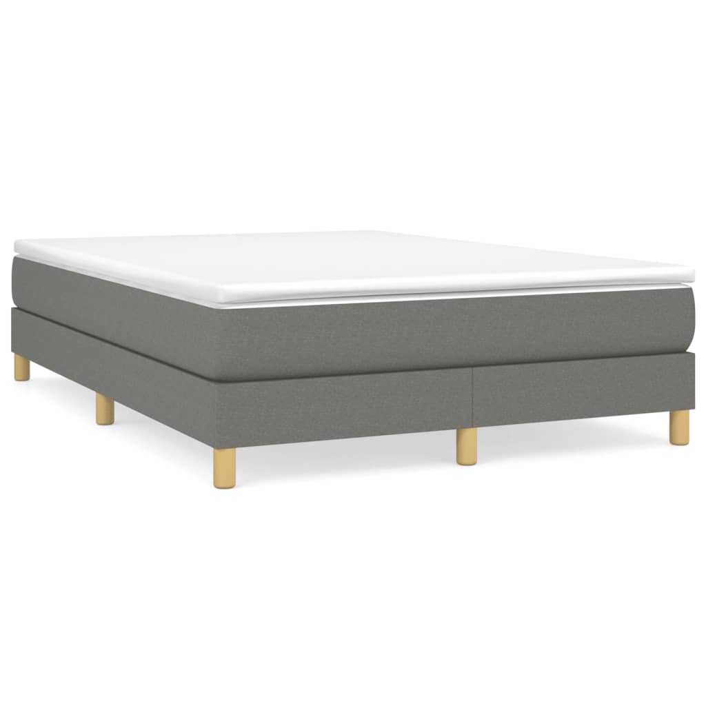 Boxspring-sängram mörkgrå 140x200 cm tyg