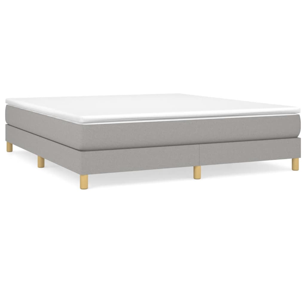 Boxspring-sängram ljusgrå 180x200 cm tyg