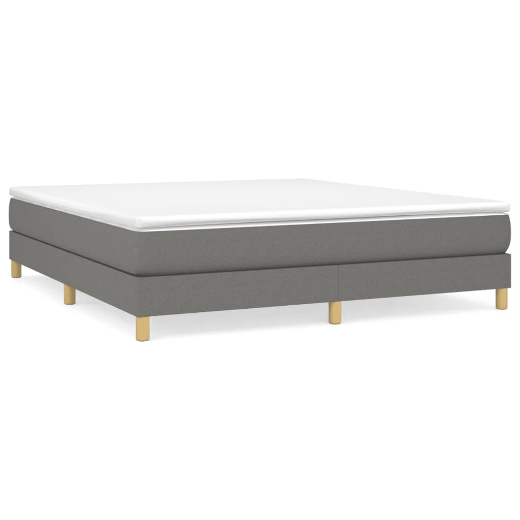 Boxspring-sängram mörkgrå 180x200 cm tyg