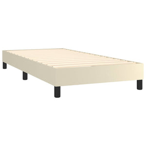Boxspring-sängram gräddvit 90x190 cm konstläder