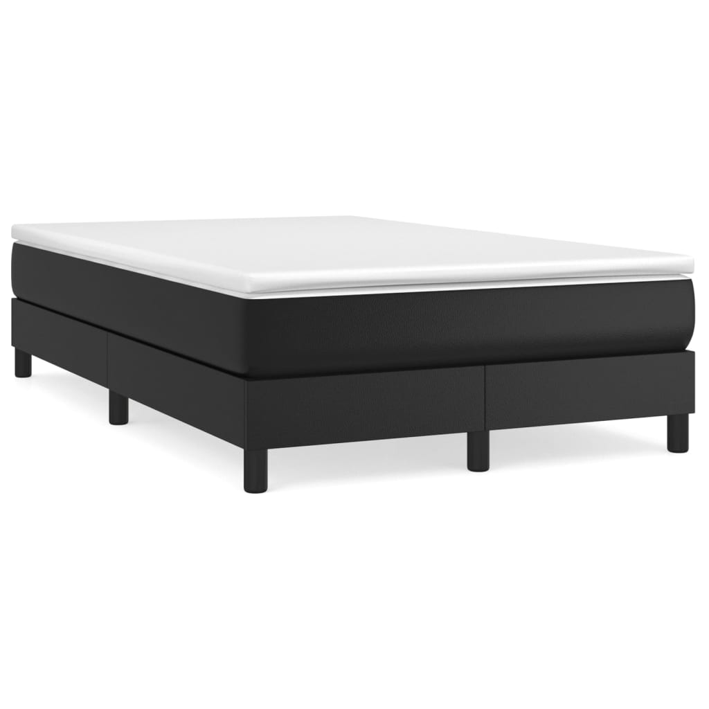 Boxspring-sängram svart 120x200 cm konstläder