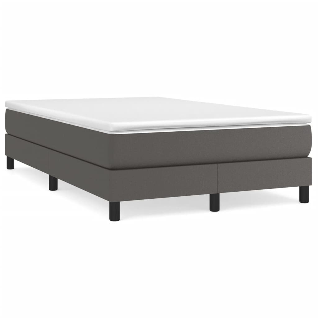 Boxspring-sängram grå 120x200 cm konstläder