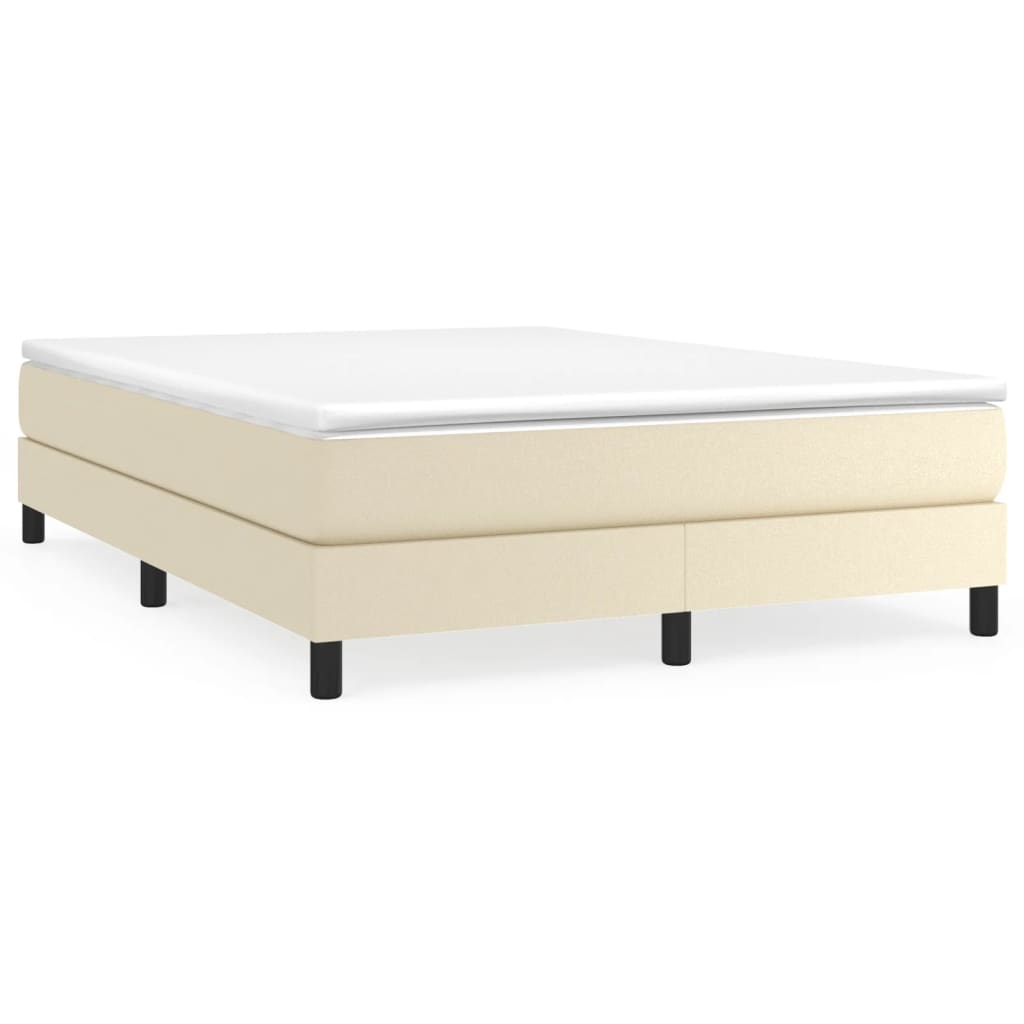Boxspring-sängram gräddvit 140x200 cm konstläder