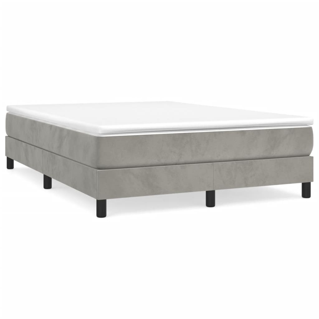 Boxspring-sängram ljusgrå 140x200 cm sammet
