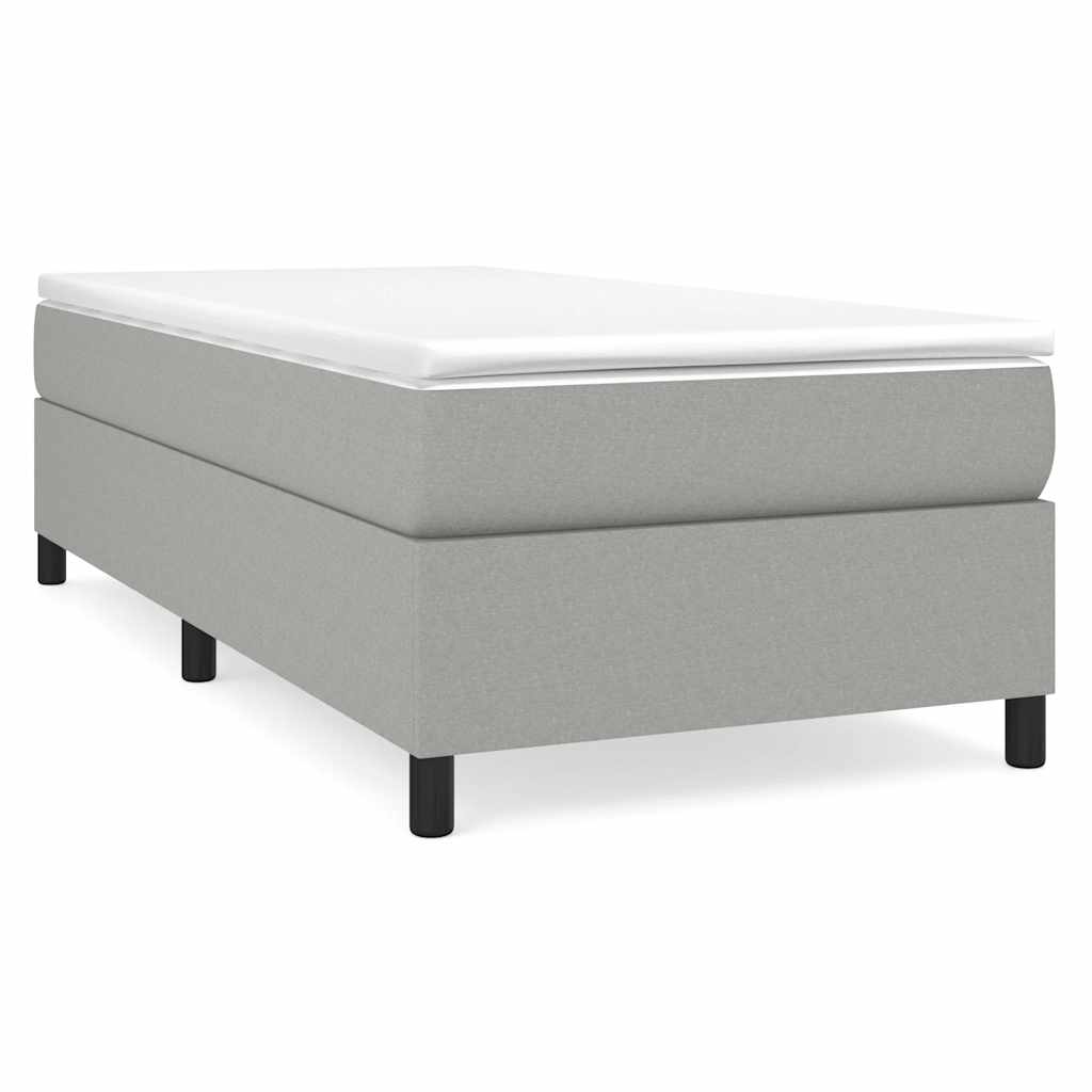 Boxspring-sängram ljusgrå 90x190 cm tyg