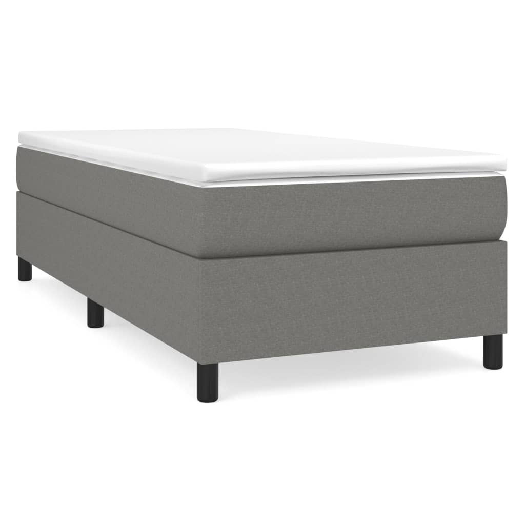 Boxspring-sängram mörkgrå 90x190 cm tyg