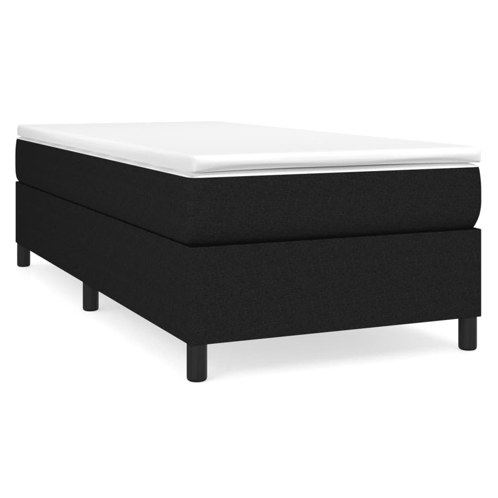 Boxspring-sängram svart 90x190cm tyg