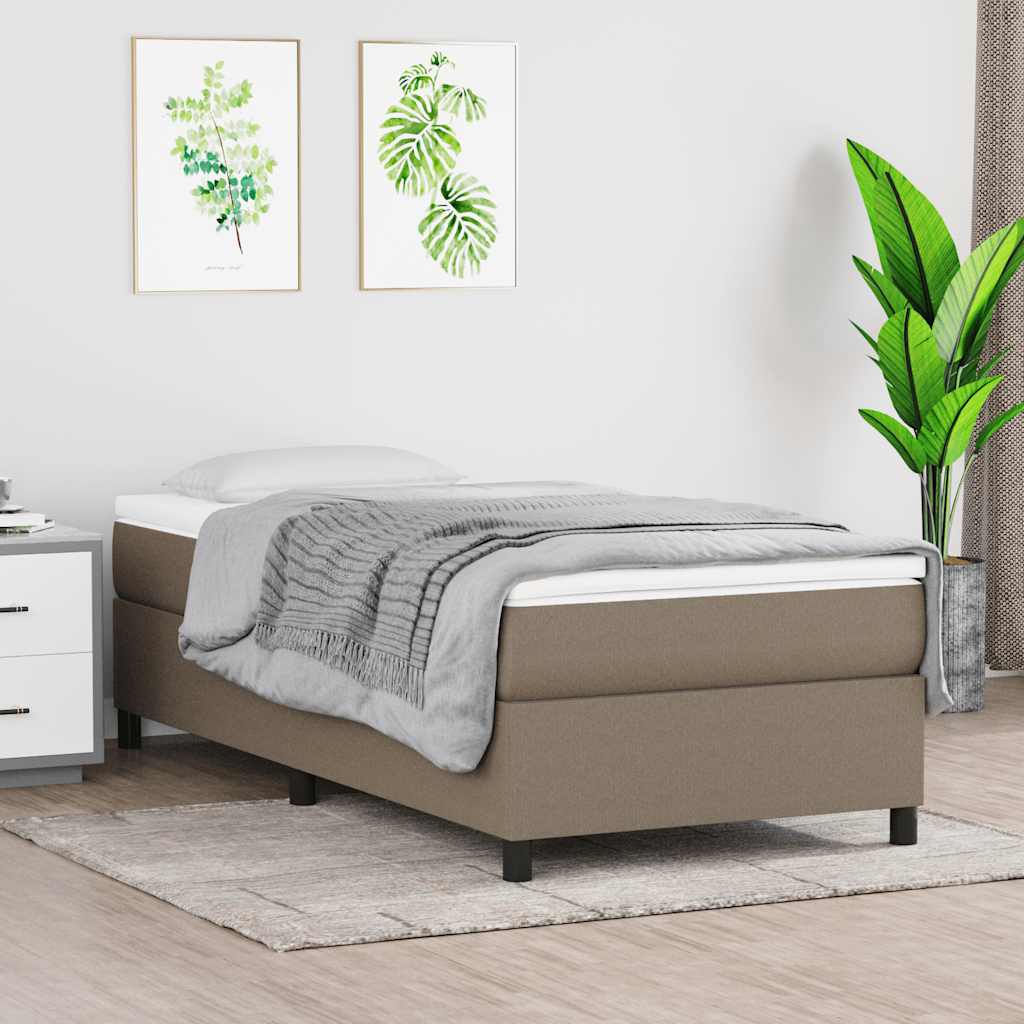 Boxspring-sängram taupe 100x200 cm tyg