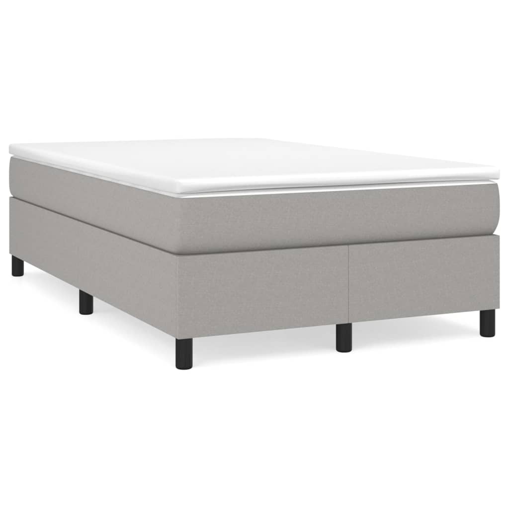 Boxspring-sängram ljusgrå 120x200 cm tyg