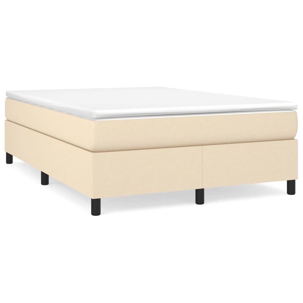 Boxspring-sängram gräddvit 140x190 cm tyg
