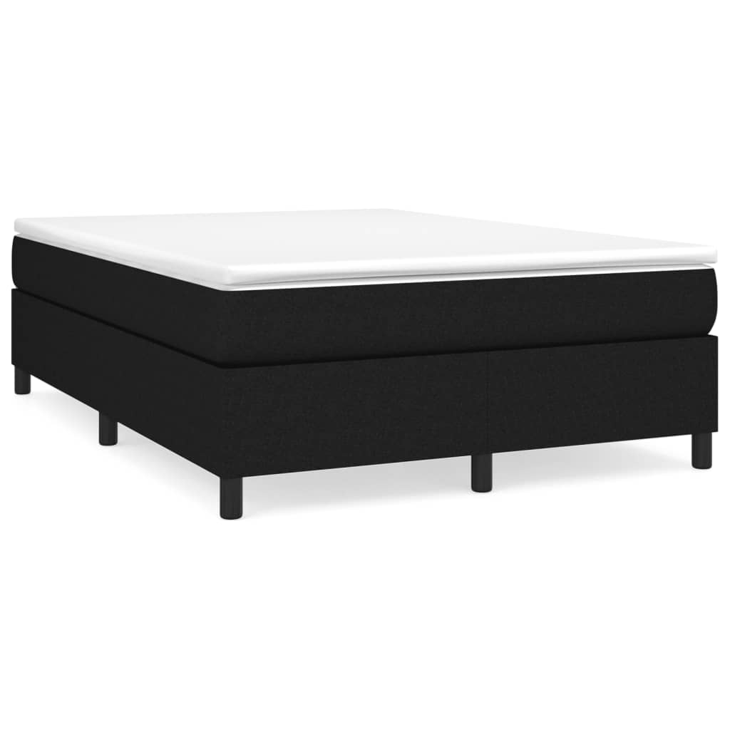 Boxspring-sängram svart 140x200 cm tyg