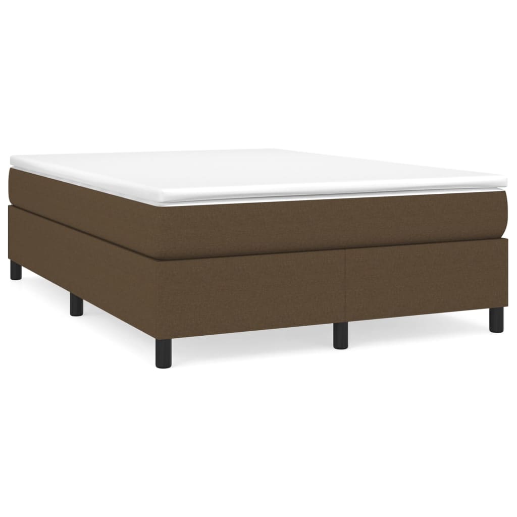 Boxspring-sängram mörkbrun 140x200 cm tyg