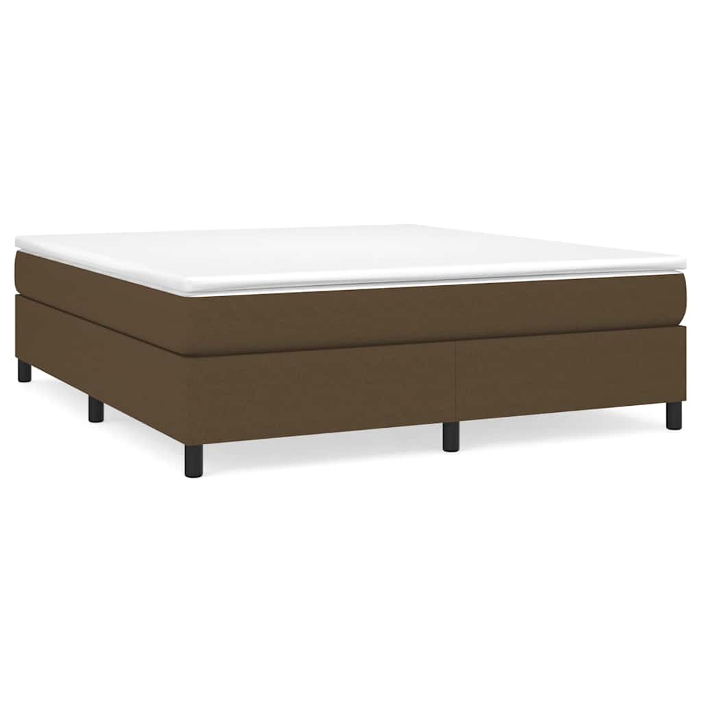 Boxspring-sängram mörkbrun 160x200 cm tyg