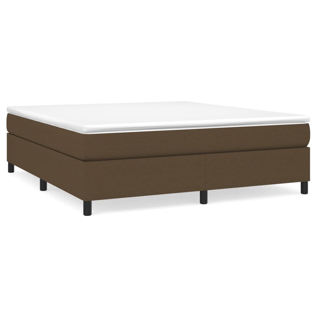 Boxspring-sängram mörkbrun 180x200 cm tyg