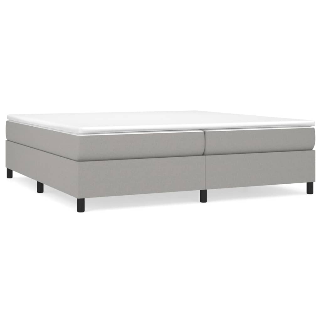 Boxspring-sängram ljusgrå 200x200 cm tyg