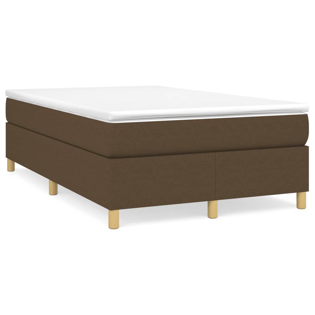 Boxspring-sängram mörkbrun 120x200 cm tyg