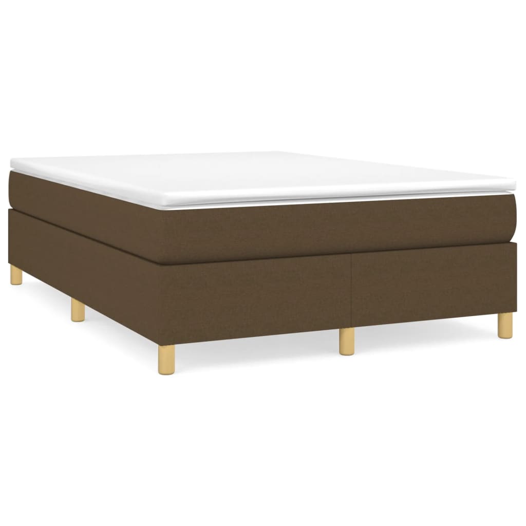 Boxspring-sängram mörkbrun 140x190 cm tyg