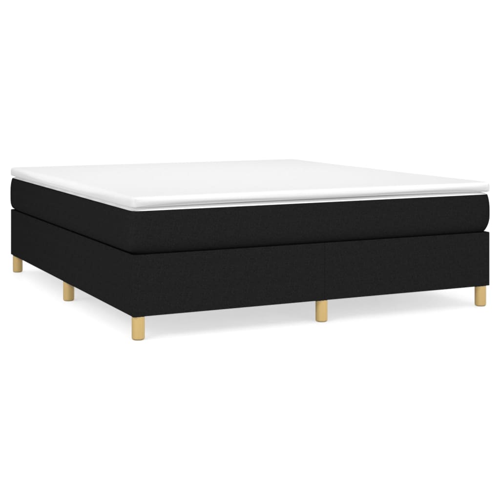 Boxspring-sängram svart 180x200 cm tyg