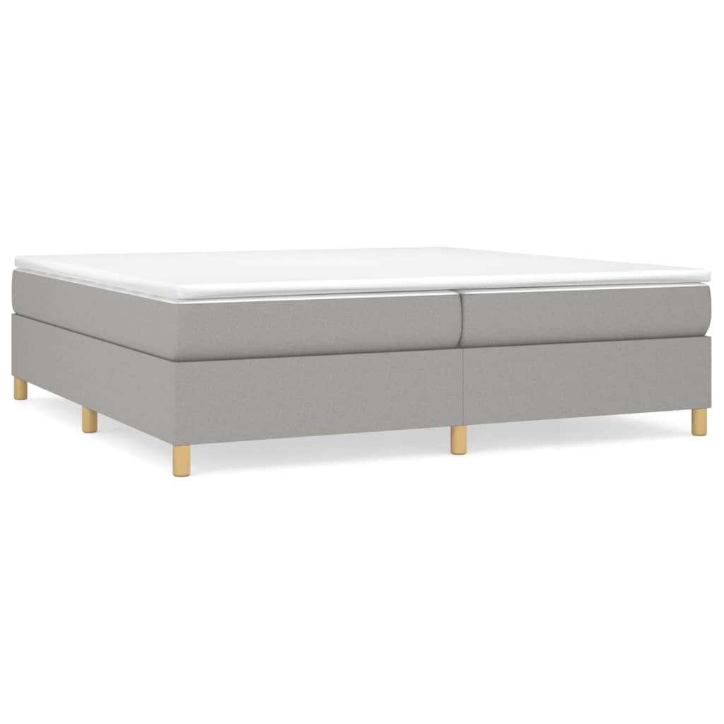 Boxspring-sängram ljusgrå 200x200 cm tyg