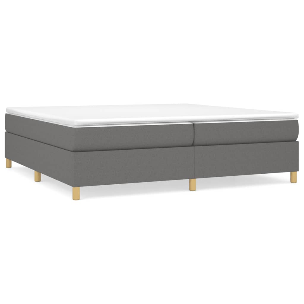 Boxspring-sängram mörkgrå 200x200 cm tyg