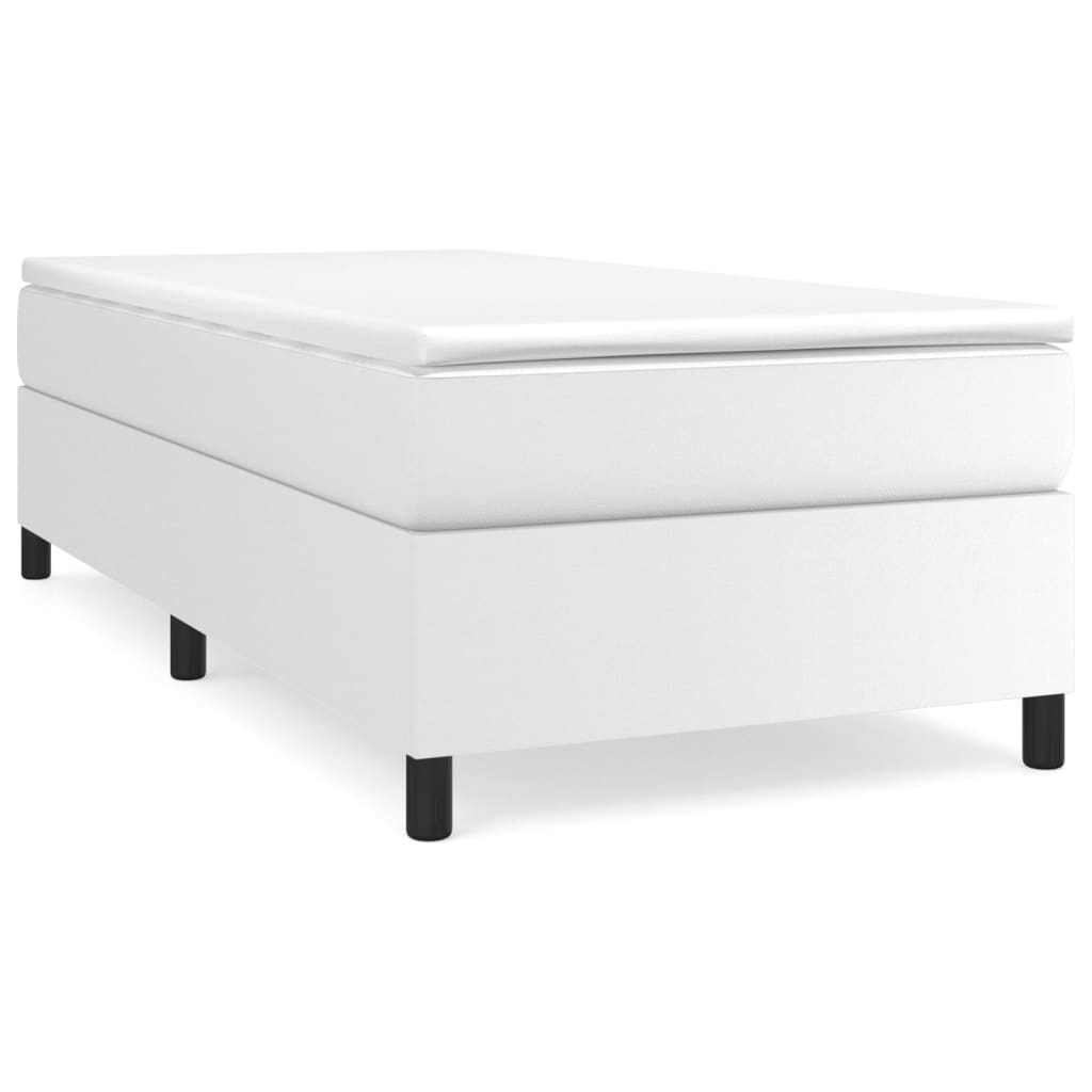 Boxspring-sängram vit 80x200 cm konstläder