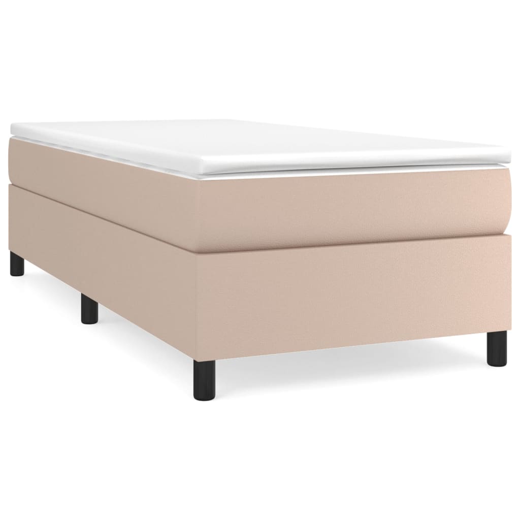 Boxspring-sängram cappuccino 100x200 cm konstläder