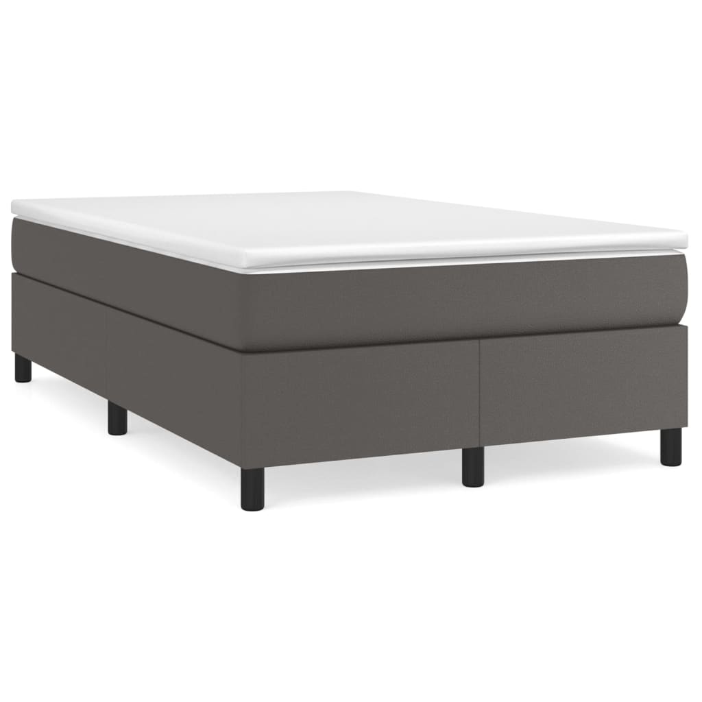 Boxspring-sängram grå 120x200 cm konstläder