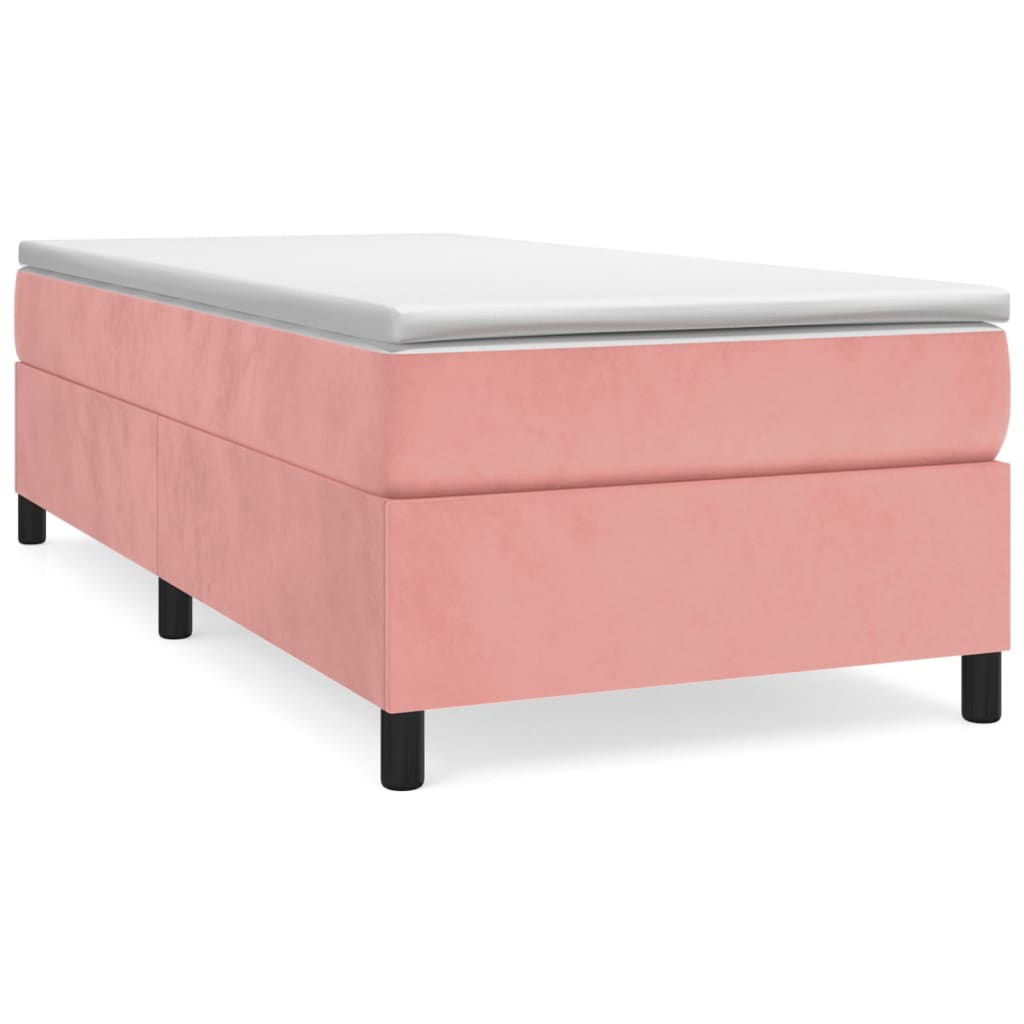 Boxspring-sängram rosa 100x200 cm sammet