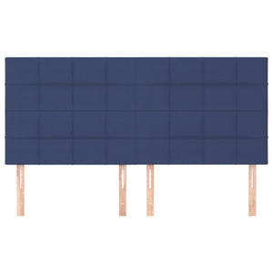 Sänggavel blå 200x5x118/128 cm tyg